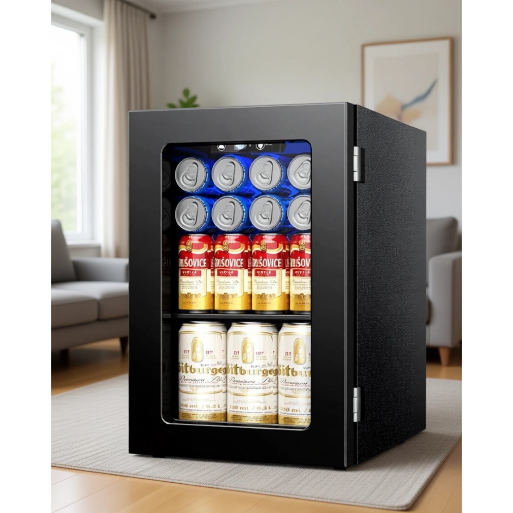 Home Bar Shelves - 24-Dosen-Minikühlschrank, 0,6 Cu.Ft Getränkekühler, Schwarz |